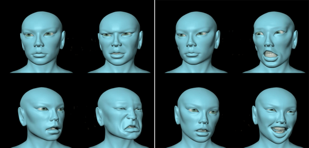 Figure 1: 提案手法で合成された表情アニメーション.