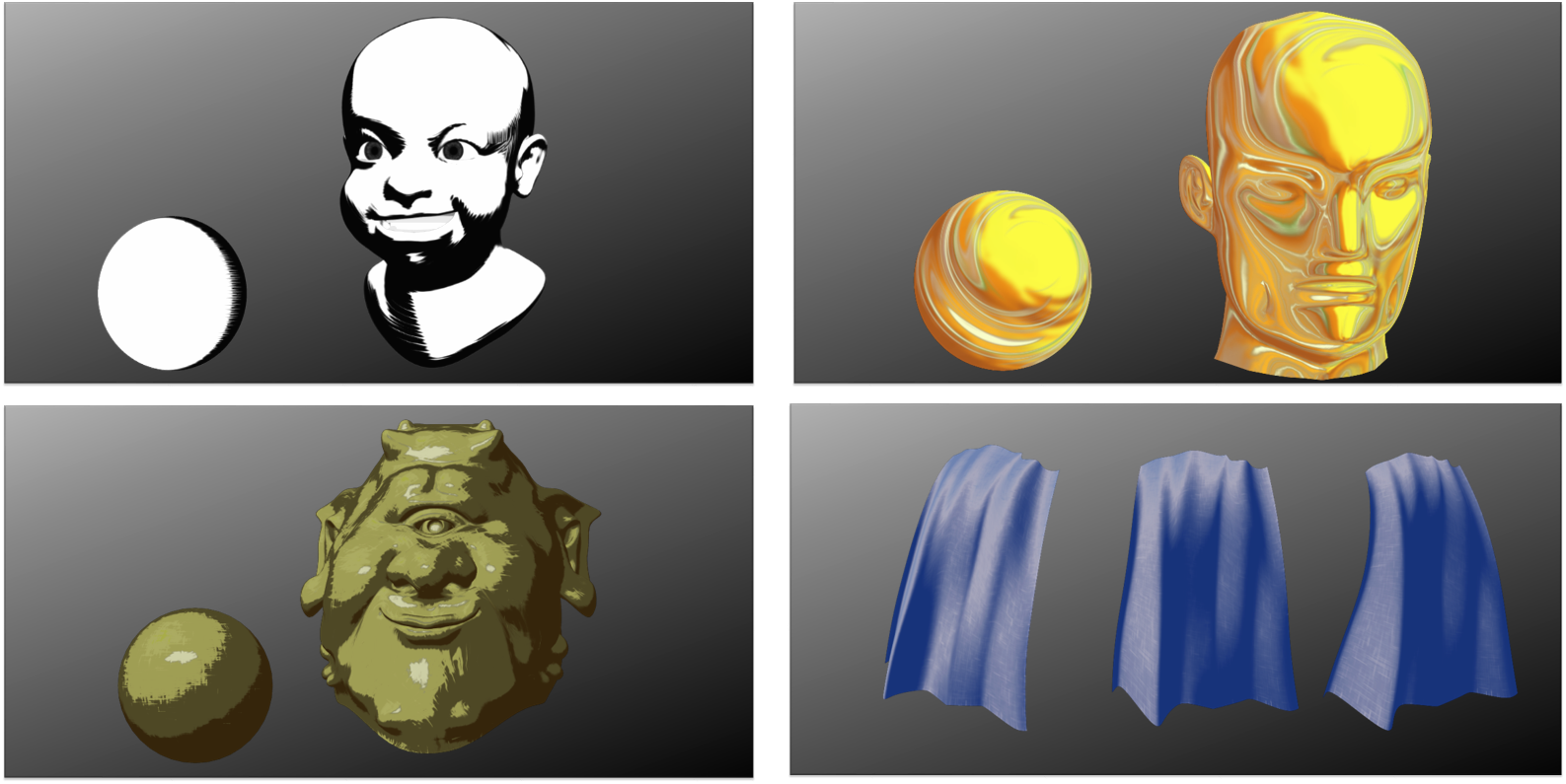 Figure 1: Stylized shading styles obtained using our method.